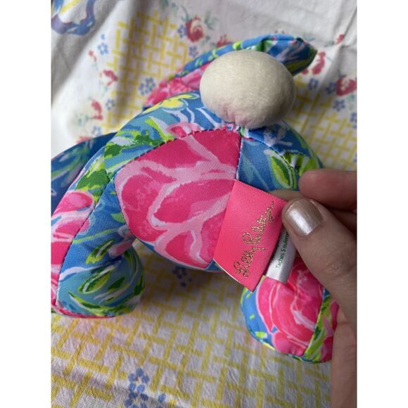 SHIPS IN 24 HRS LILLY PULITZER Plush Bunny PINK Rabbit Toy SUNS OUT New - Picture 4 of 5
